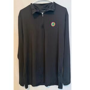 Apple Close Your Rings Challenge 1/4 Zip Pullover Black Unisex Large Pre-Owned